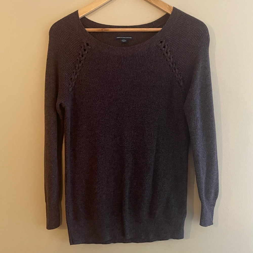 SALE! AMERICAN EAGLE Women's Medium Purple Long Sleeve Knit Sweater Soft  #559